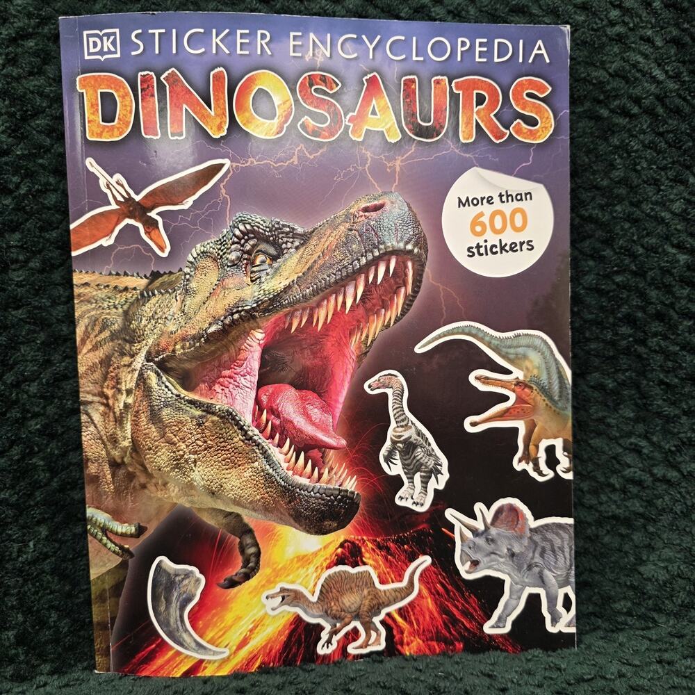 DK Sticker Encyclopedia Dinosaurs Kids Book 600 Stickers Paperback